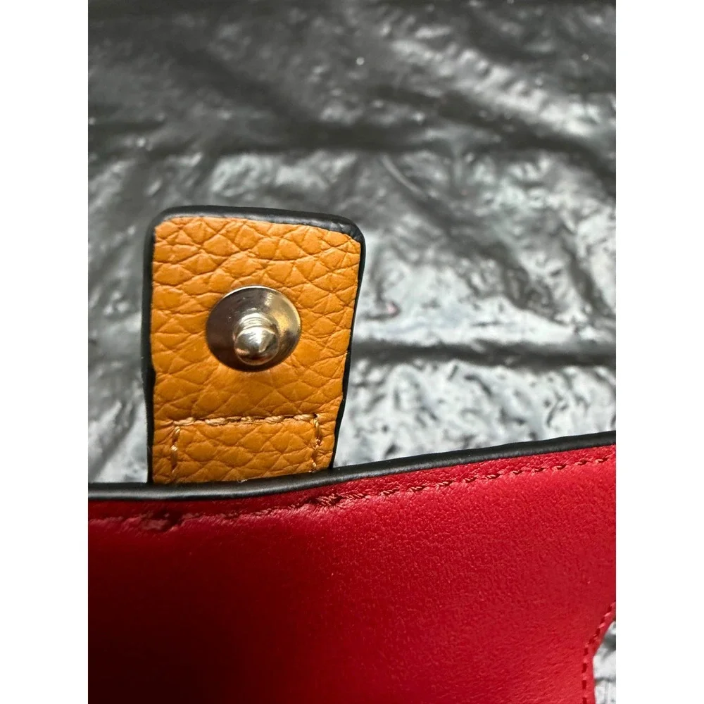 Loewe Soft Grained Calfskin Leather Small Vertical Trifold Wallet Toffee Tan